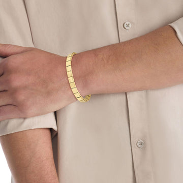 Ατσάλινο βραχιόλι χειροπέδα calvin klein 35000489 σε χρυσό χρώμα.